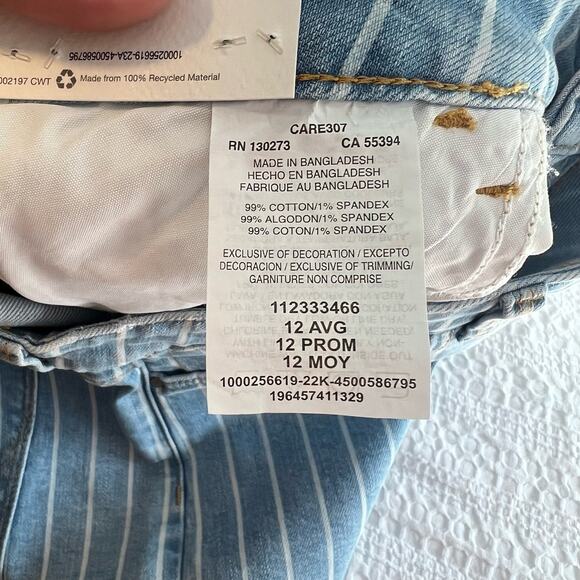 NWT Wrangler High-Rise Vintage 3" Shorts Blue and White Size 12 - Picture 7 of 7